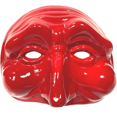 Maschera di Pulcinella rossa 13 cm