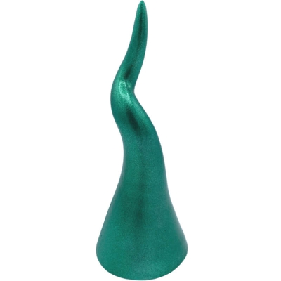 Corno in ceramica da tavolo verde metalizzato 15 cm