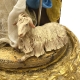 Campana con natività vestita in stoffa San Leucio stile 700 da 55 cm