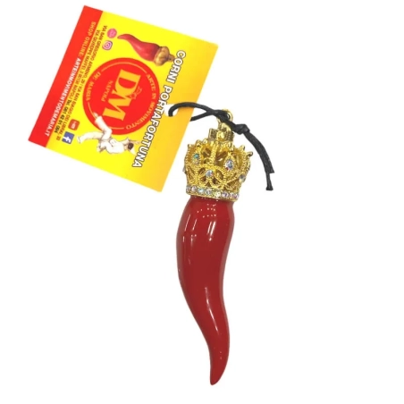 Corno rosso borbone luxury ceramica in scatola regalo 7 cm