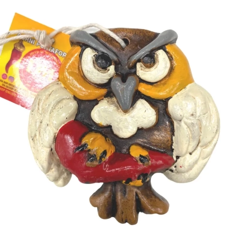 Gufo artigianale portafortuna 10 cm