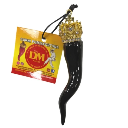 Corno luxury nero ceramica in scatola regalo 10 cm