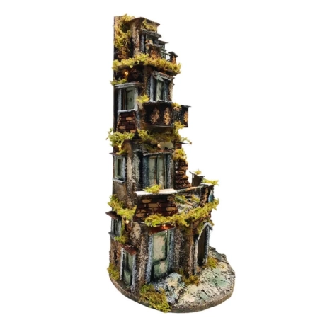 Presepe in sughero con luci 60 cm