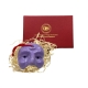 Maschera di Pulcinella 3 cm viola in scatola regalo