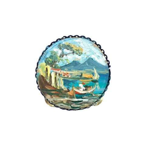 Tamburello dipinto di Napoli 2.5 cm