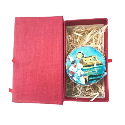 Tamburello da 2.5 di Pulcinella in scatola regalo