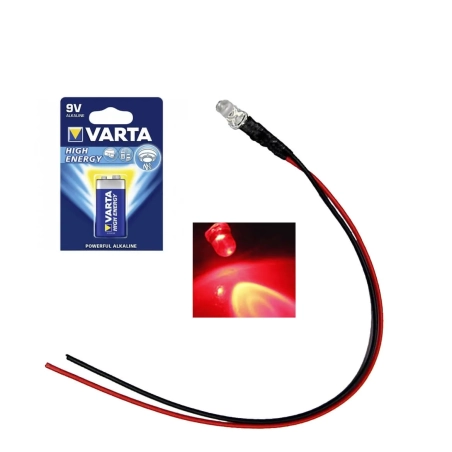 Luce LED rosso per forno presepe 9-12 v
