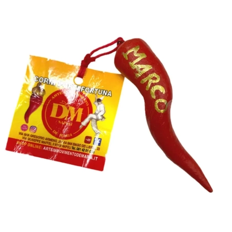 Corno 7 cm personalizzato col tuo nome in scatola regalo