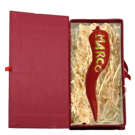 Corno 7 cm personalizzato col tuo nome in scatola regalo