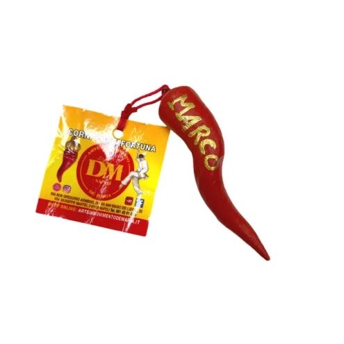 Corno 5 cm personalizzato col tuo nome in scatola regalo
