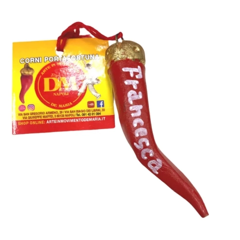 Corno imperiale 7 cm personalizzato col tuo nome in scatola regalo