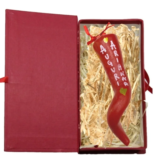 Corno 12 cm personalizzato col tuo nome in scatola regalo