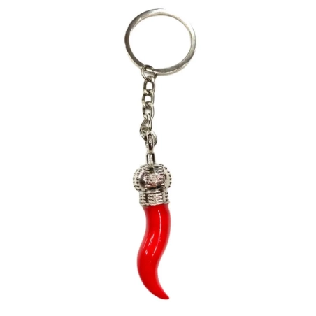 Portachiavi con corno imperiale in metallo 6 cm con scatola regalo