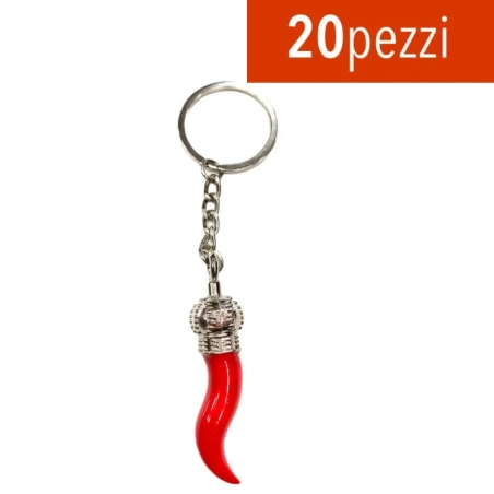 20 Portachiavi con corno portafortuna