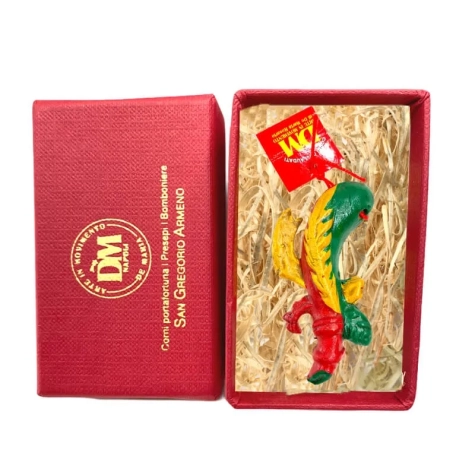 Asso di Bastoni in terracotta 8 cm con scatola regalo