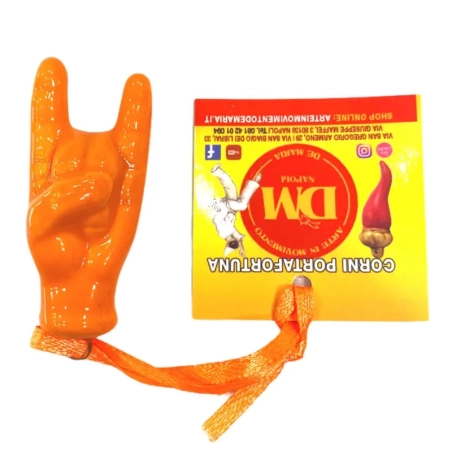 Corna in ceramica arancione 5 cm