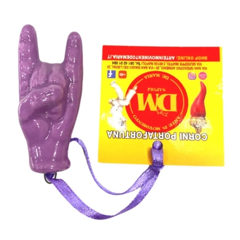 Corna in ceramica viola 5 cm