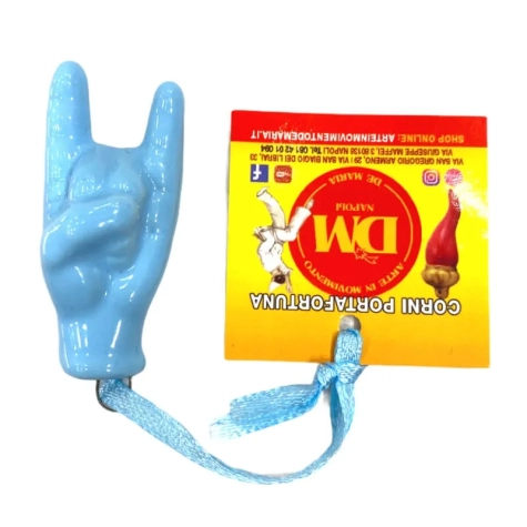 Corna in ceramica azzurre 5 cm
