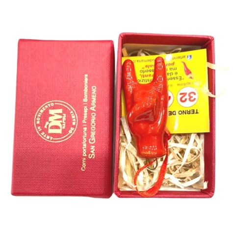 Corna in ceramica 5 cm con scatola regalo