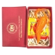 Corno in ceramica arancione in scatola da regalo 7 cm
