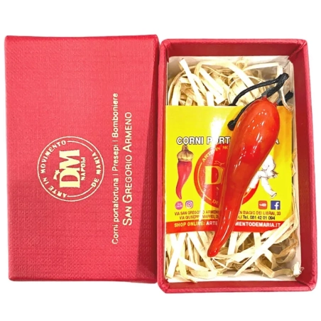 Corno in ceramica con scatola da regalo 7 cm