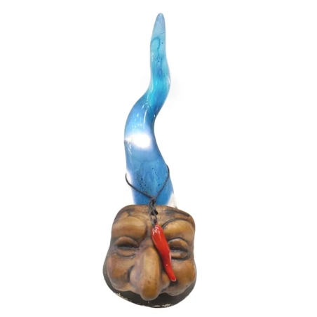Pulcicorno azzurro multicolore in ceramica da tavolo 15 cm