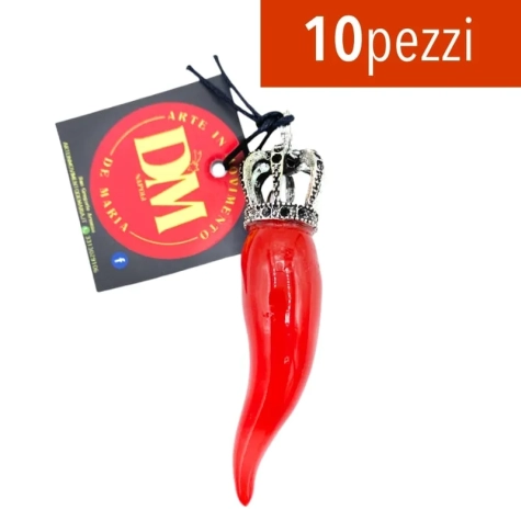 10 Corno borbone reale rosso in ceramica 7 cm