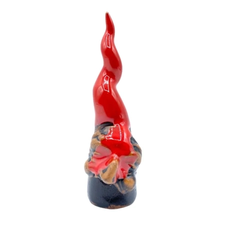 Maschera di Pulcinella su corno portafortuna 9.5 cm con scatola regalo