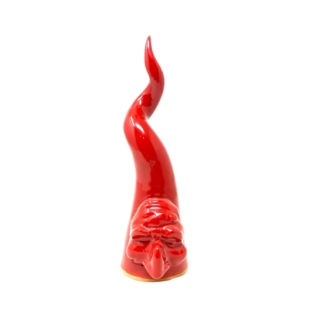 Pulcicorno rosso totale in ceramica da tavolo 12 cm