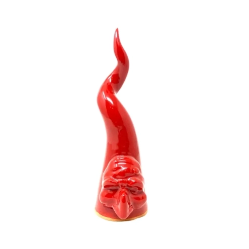 Pulcicorno rosso in ceramica da tavolo 12 cm in scatola regalo