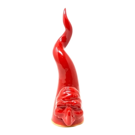 Pulcicorno rosso totale in ceramica da tavolo 15 cm
