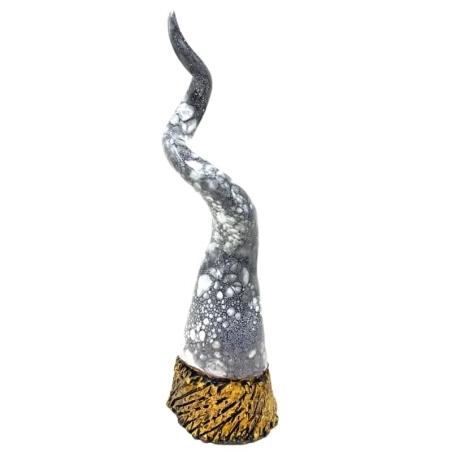 Cornetto borbone bianco nero in ceramica da tavolo 25 cm