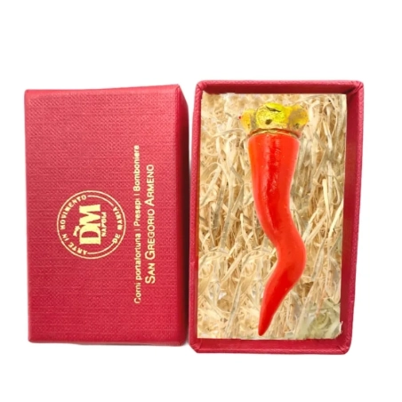 Corno imperiale in terracotta 10 cm con scatola regalo