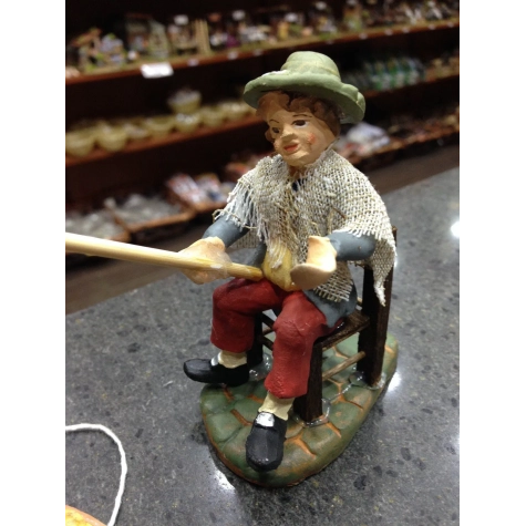 Pescatore statua presepe vestito in stoffa 10 cm|Pastori napoletani 2
