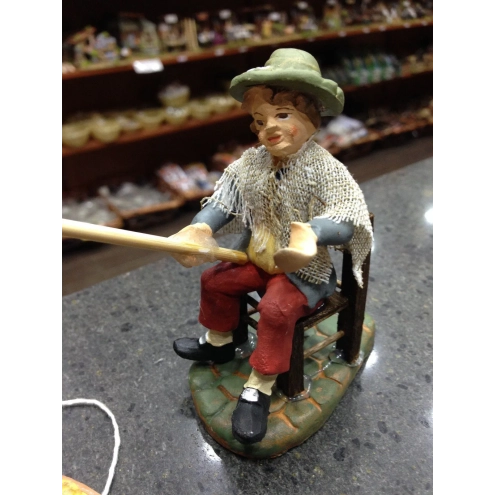 Pescatore statua presepe vestito in stoffa 10 cm|Pastori napoletani