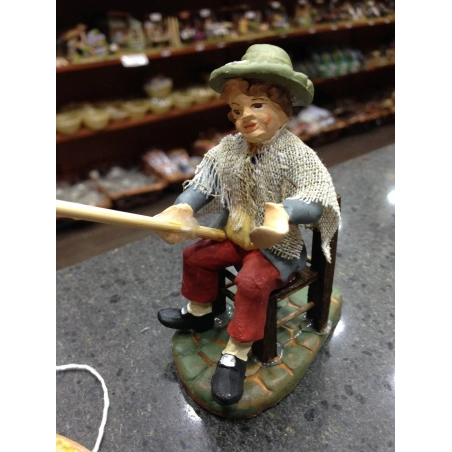 Pescatore statua presepe vestito in stoffa 10 cm|Pastori napoletani