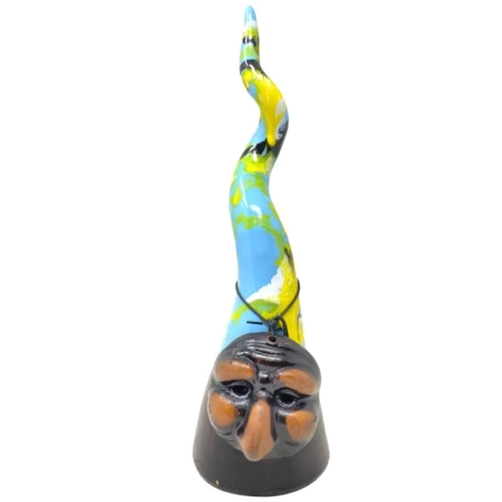 Corno di Pulcinella in ceramica multicolore 25 cm