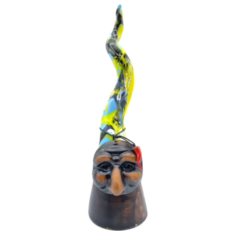 Corno di Pulcinella in ceramica multicolore 40 cm