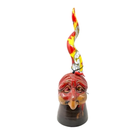 Corno di Pulcinella in ceramica rosso multicolore 25 cm