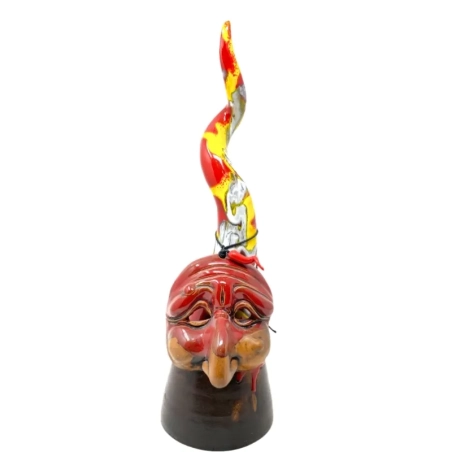 Corno di Pulcinella in ceramica rosso multicolore 40 cm