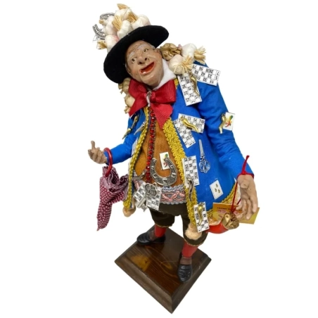 Gobbo scartellato napoletano con occhi in vetro 40 cm