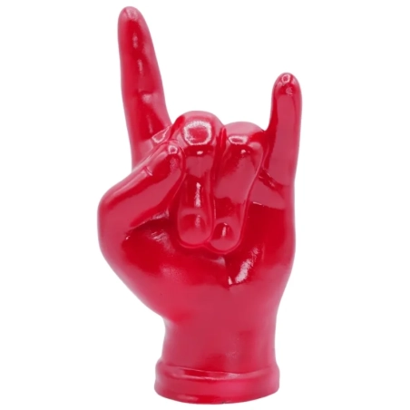 Corna mano porta fortuna rossa in terracotta