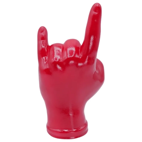Corna mano porta fortuna rossa in terracotta