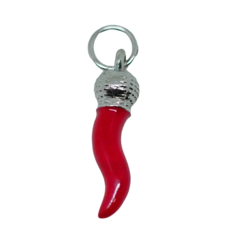 Ciondolo portafortuna con corno borbone in miniatura 3 cm