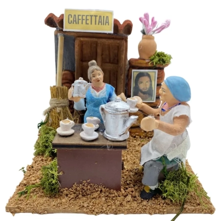 Caffettaia con ospite in movimento 7 cm