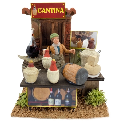 Antica Cantina con venditore vino in movimento 10 cm