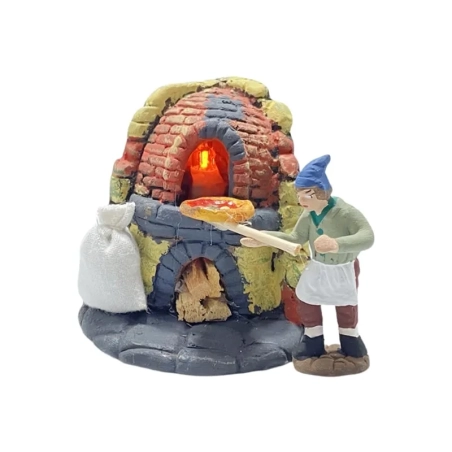 Pizzaiolo al forno con luce fuoco 4 cm