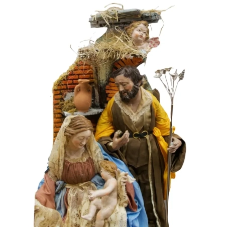 Campana con natività statuine del 700 napoletano da 55 cm