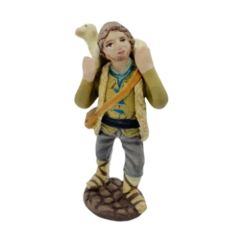 Uomo con pecora sulle spalle in terracotta 7 cm