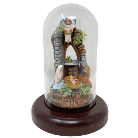 Campana da 13 cm con pastori in terracotta 3 cm